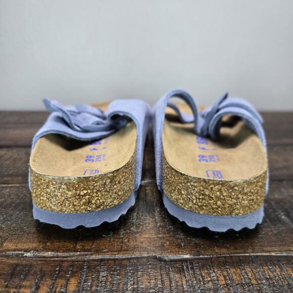 NEW Birkenstock Arizona Womens Size 8 EU 39 Narrow Sandals Suede Blue Brown Soft - Picture 4 of 10